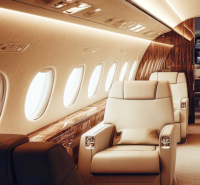 Luxury private aircraft seating